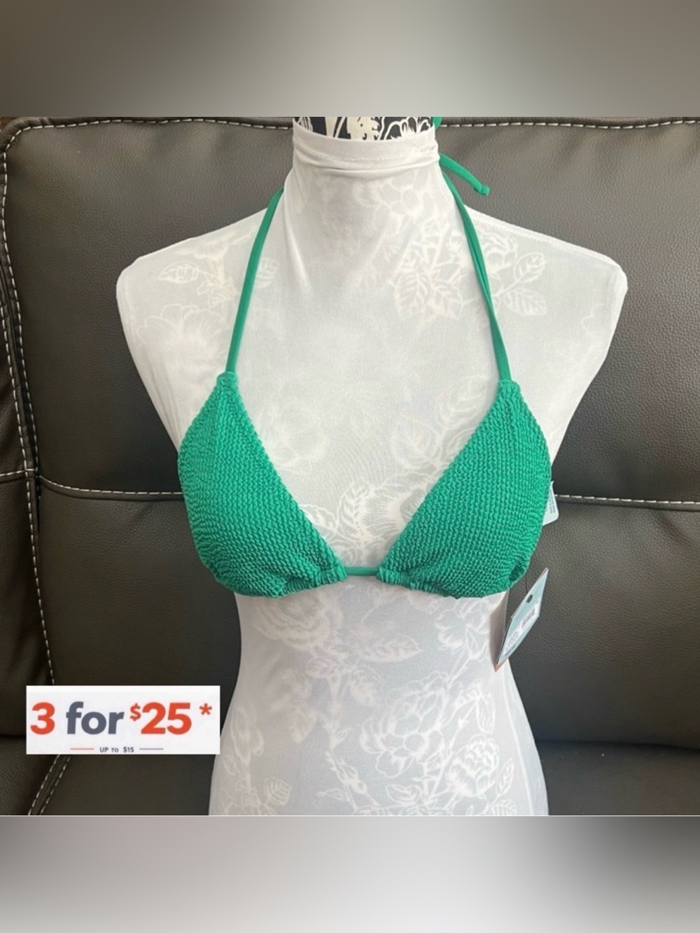 Emerald Green Halter Bikini Top